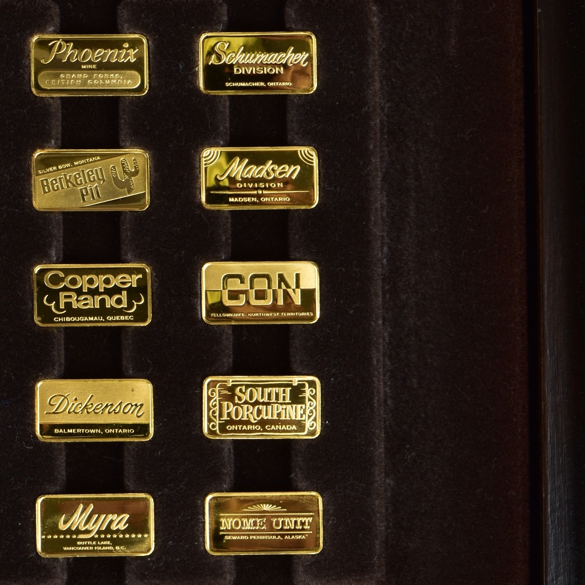 Franklin Mint 24K Gold Mine Ingot Collection