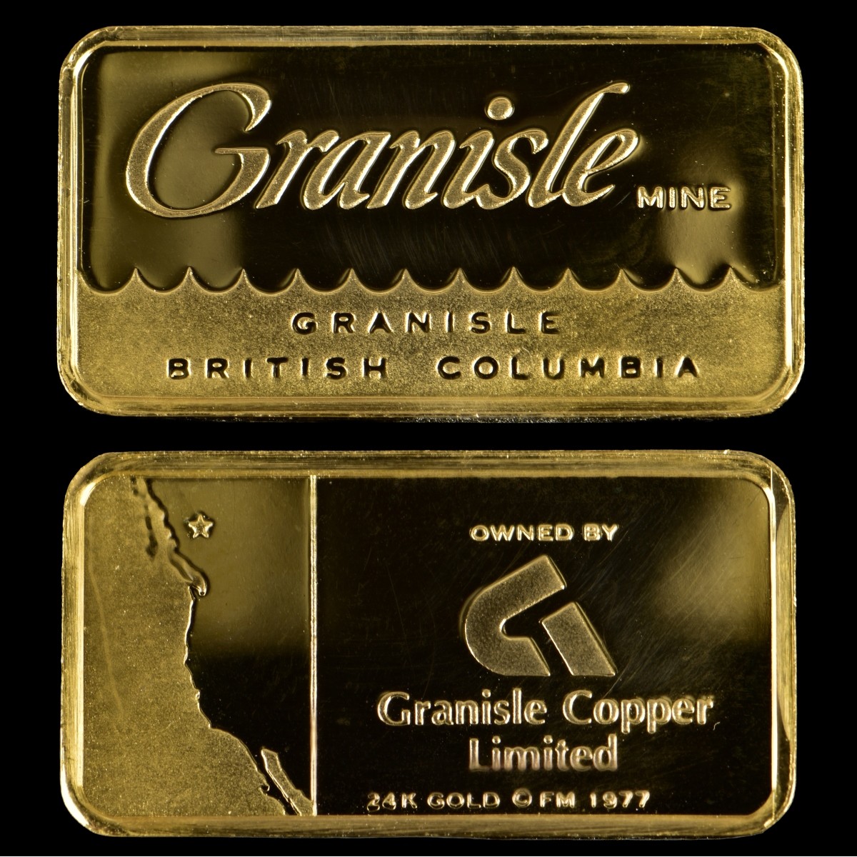Franklin Mint 24K Gold Mine Ingot Collection