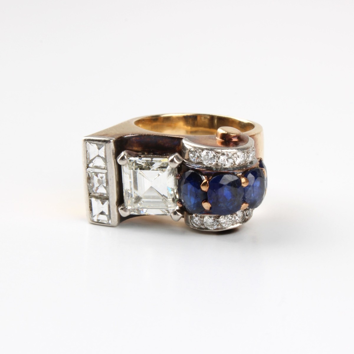 Diamond, Sapphire and 14K Ring