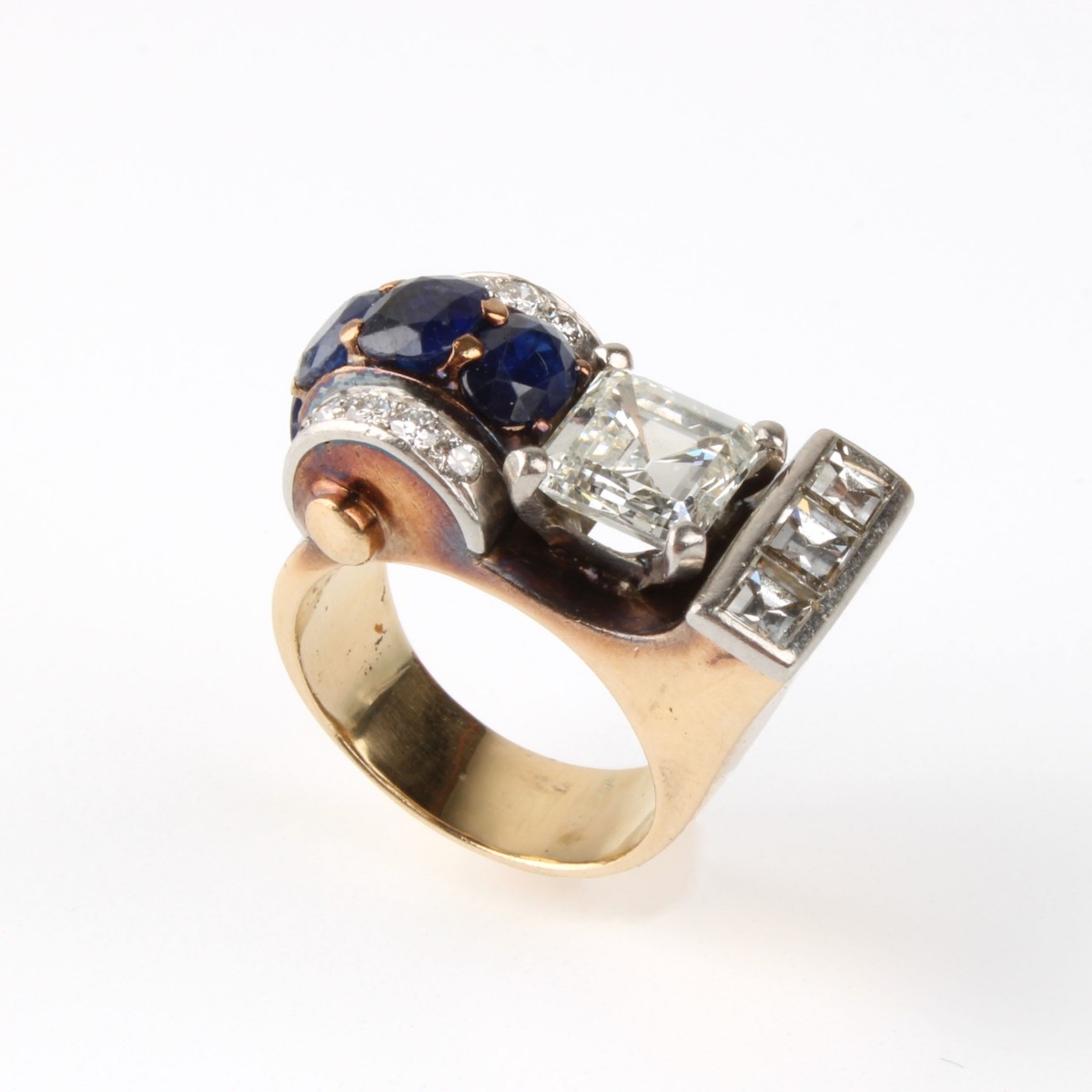 Diamond, Sapphire and 14K Ring
