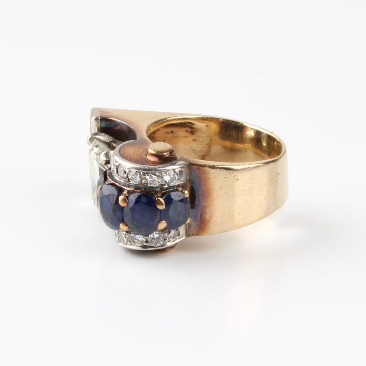 Diamond, Sapphire and 14K Ring