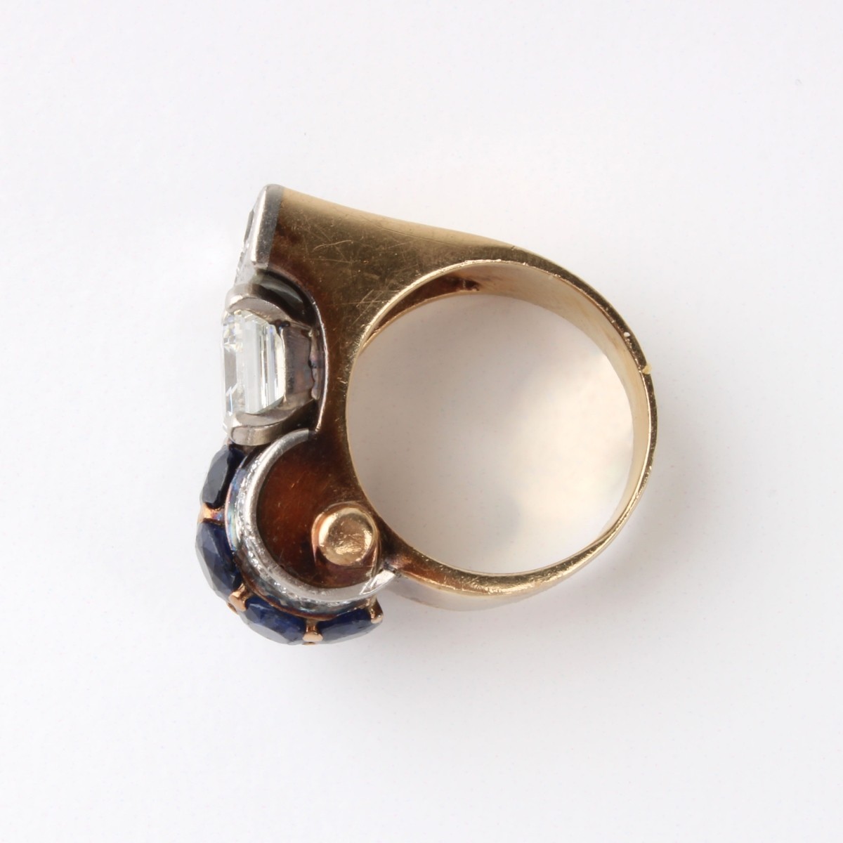 Diamond, Sapphire and 14K Ring