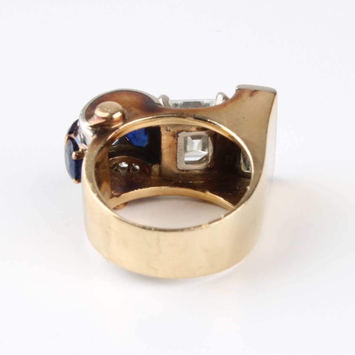 Diamond, Sapphire and 14K Ring