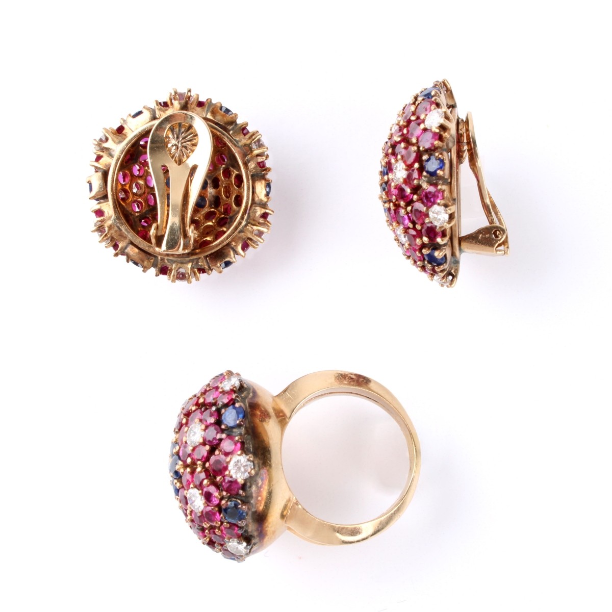 Gemstone and 14K Ring and Earrings