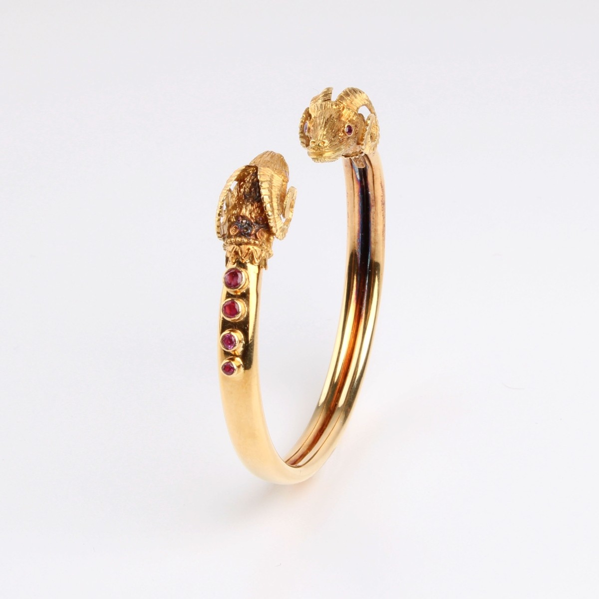 18K and Ruby Rams Head Bracelet