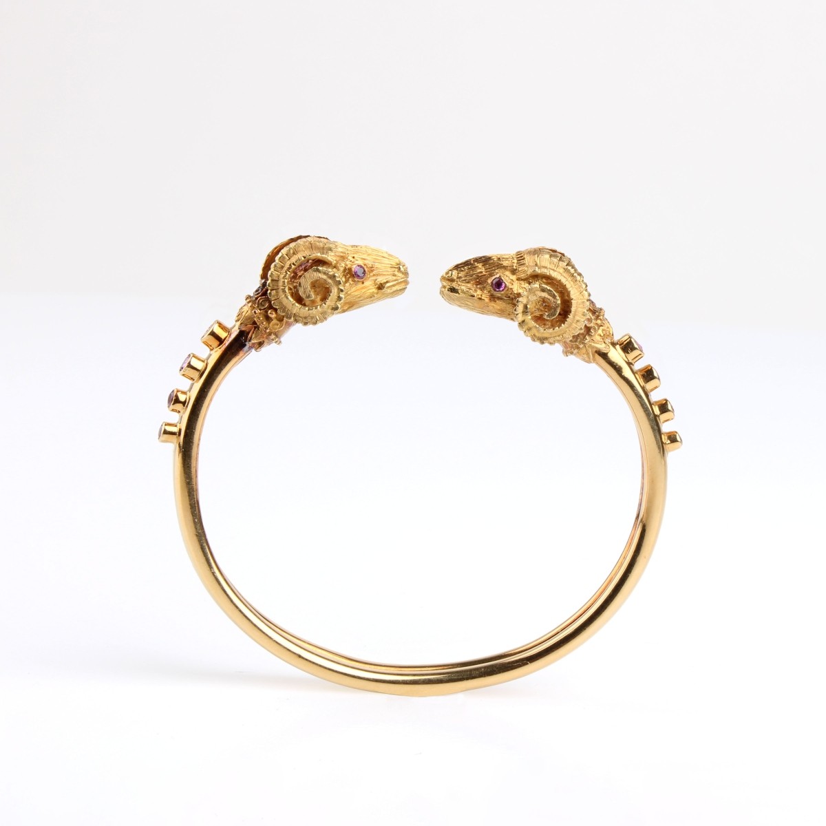18K and Ruby Rams Head Bracelet