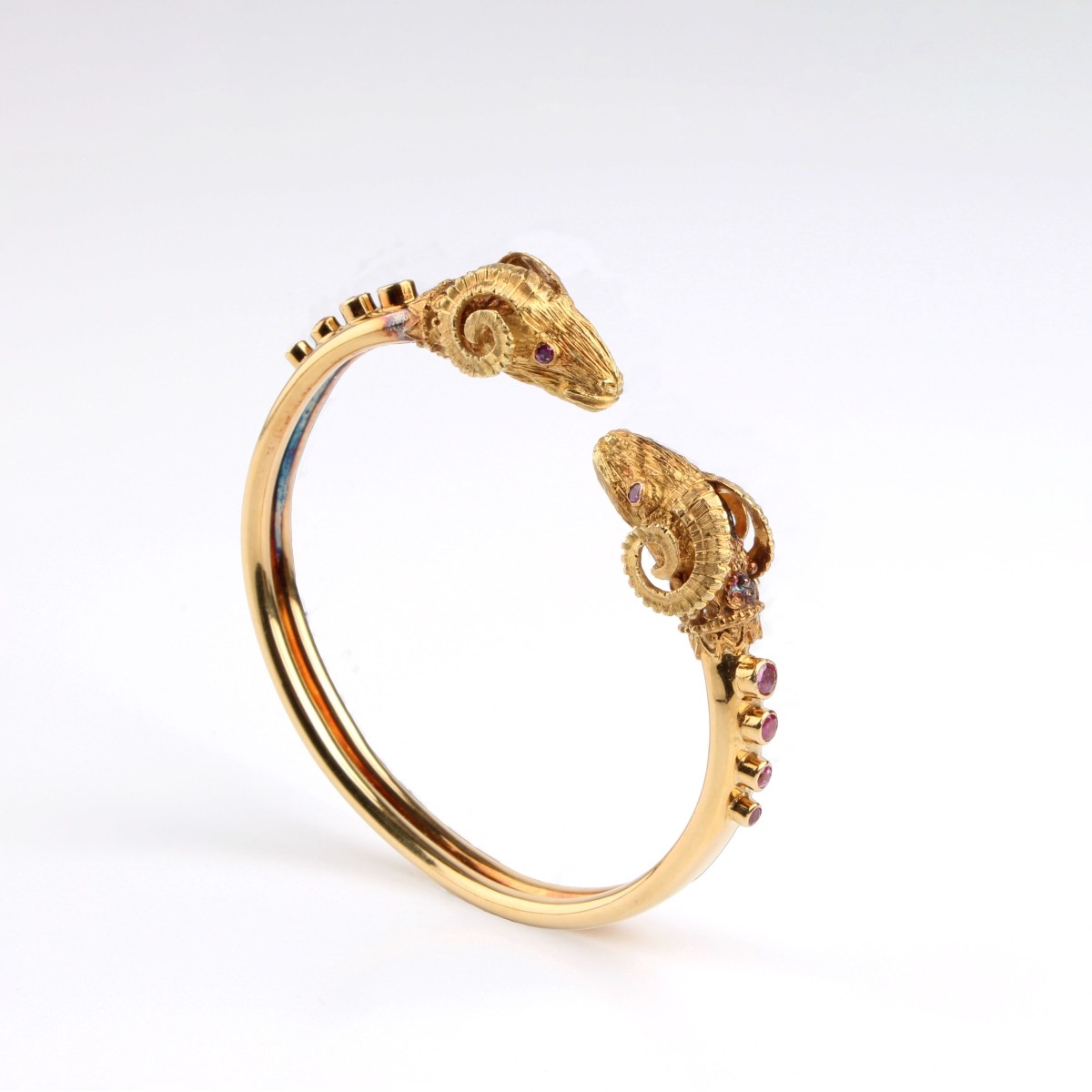 18K and Ruby Rams Head Bracelet