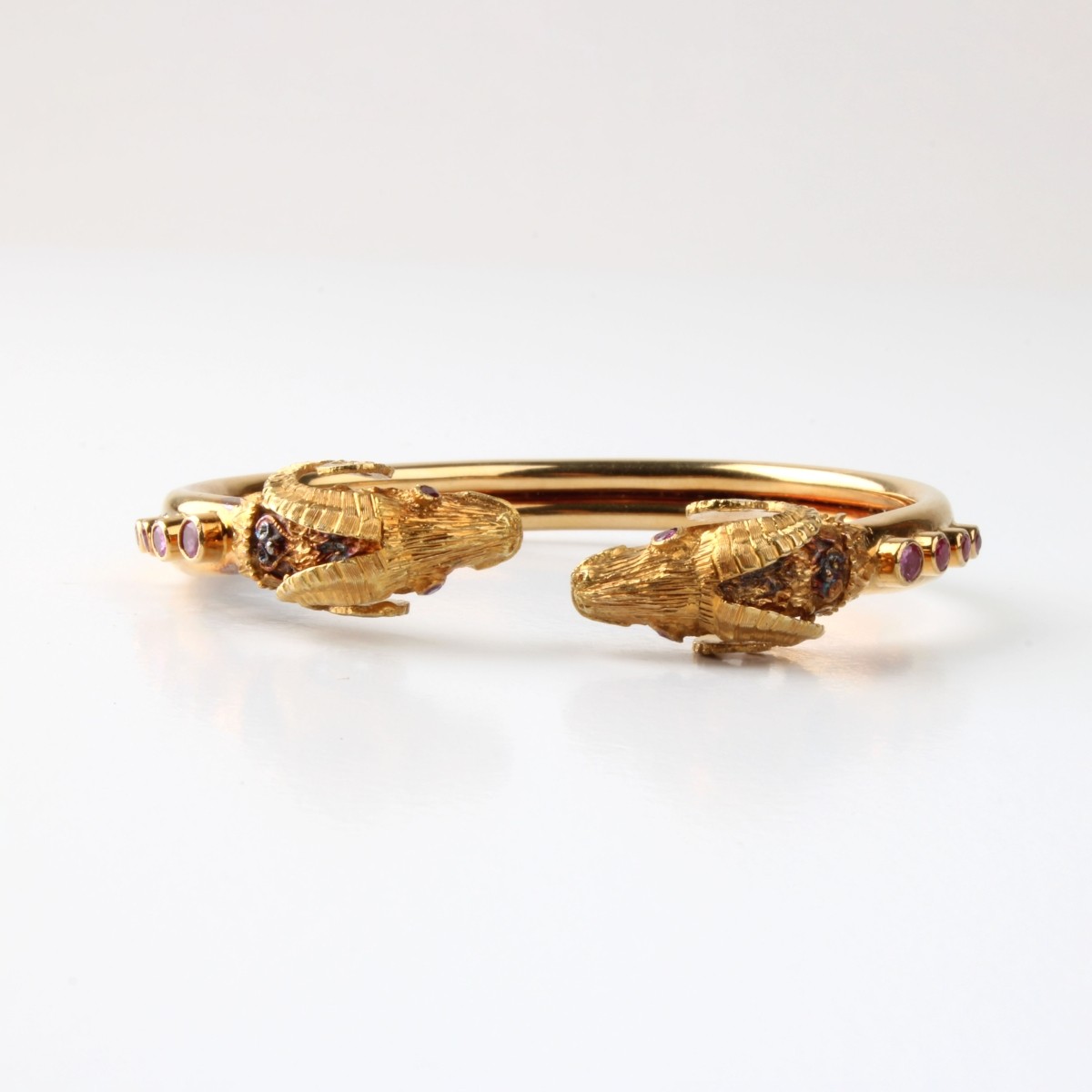 18K and Ruby Rams Head Bracelet