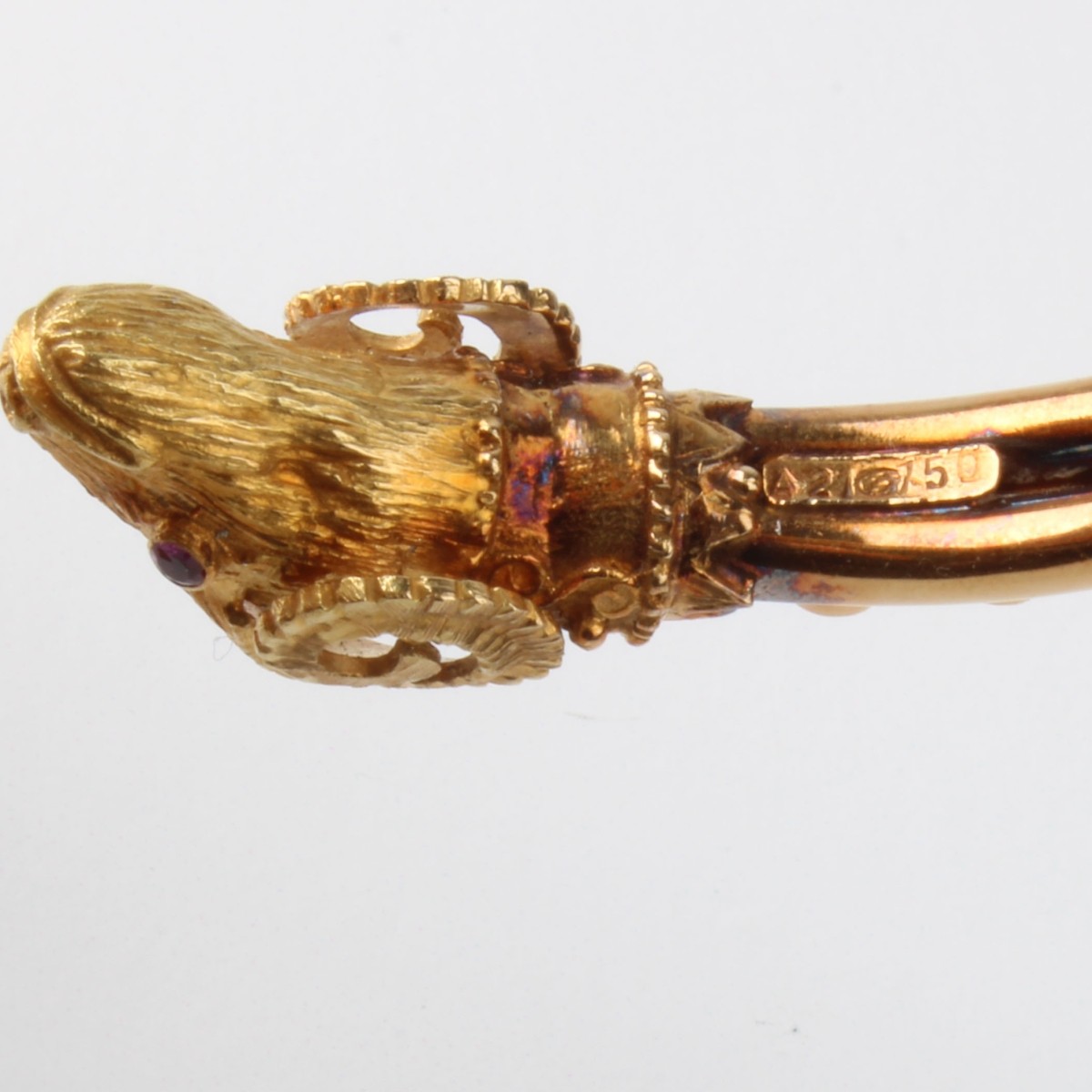18K and Ruby Rams Head Bracelet