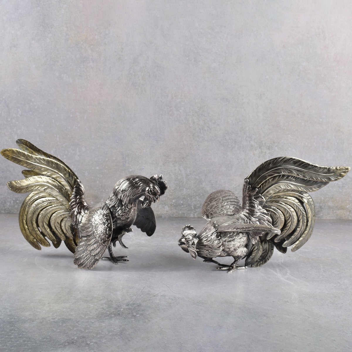 Camusso Peru 925 Sterling Silver Roosters
