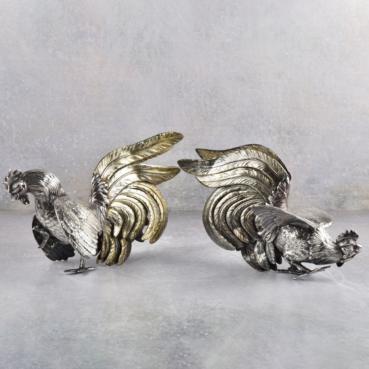 Camusso Peru 925 Sterling Silver Roosters