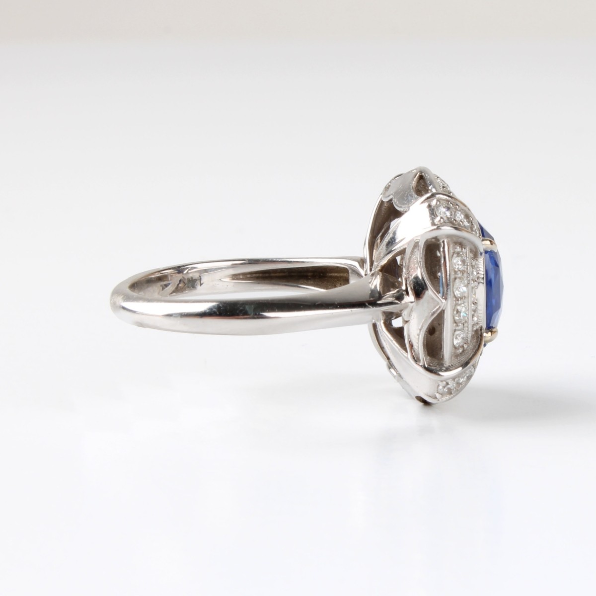 GIA Sapphire, Diamond and 14K Ring