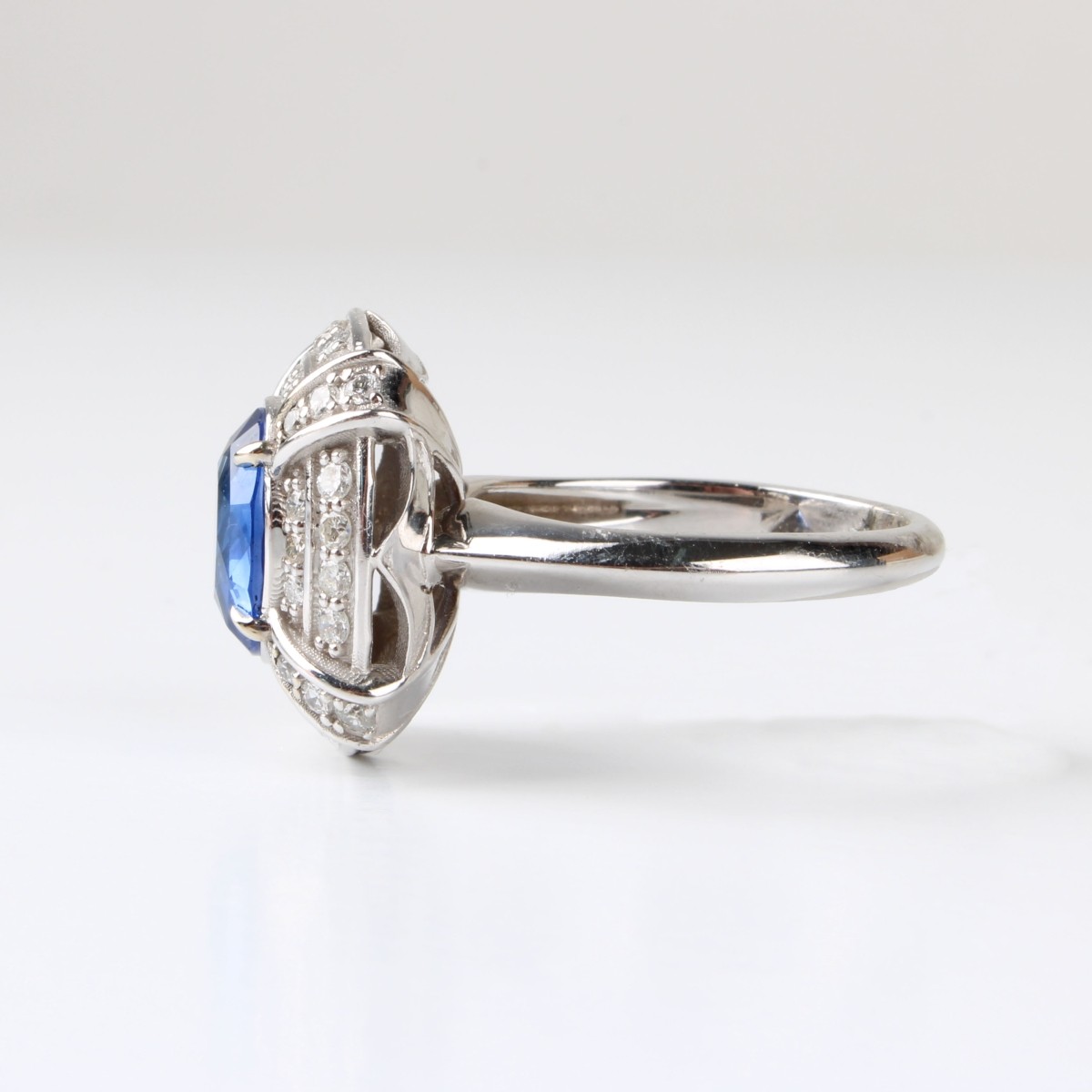 GIA Sapphire, Diamond and 14K Ring