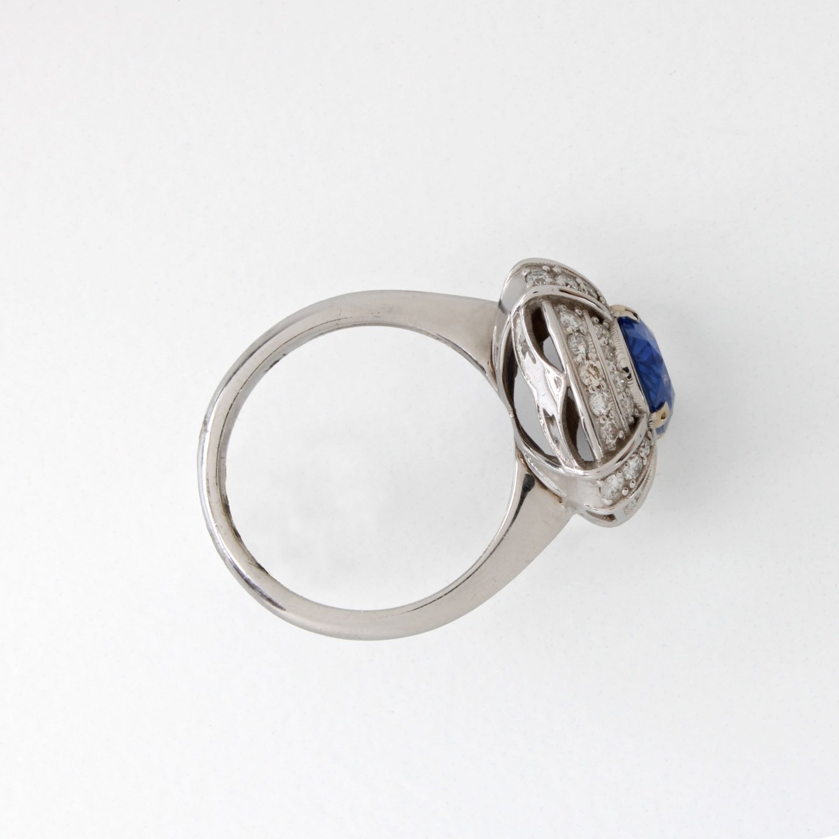 GIA Sapphire, Diamond and 14K Ring
