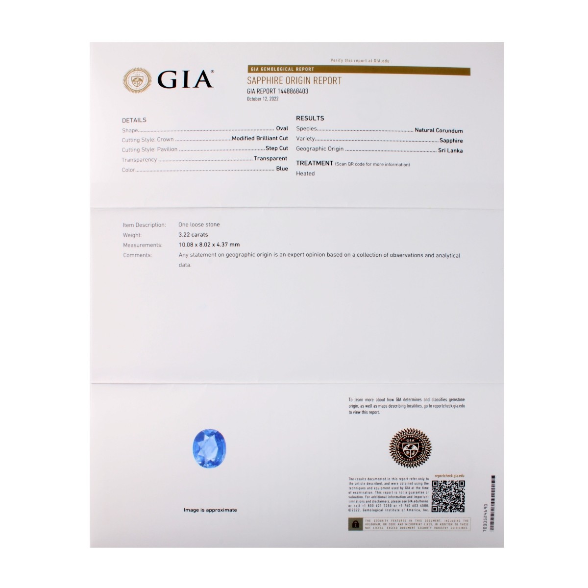GIA Sapphire, Diamond and 14K Ring