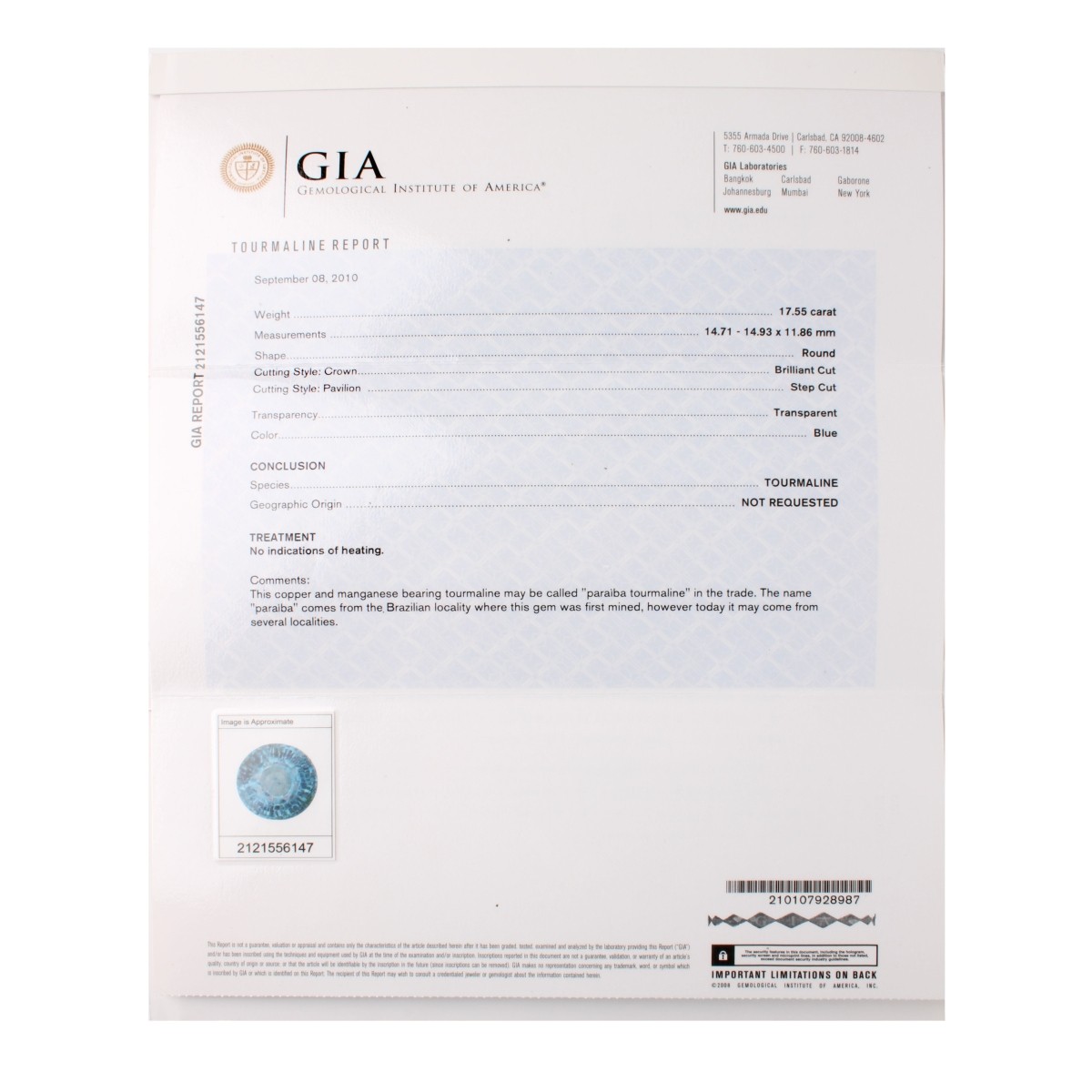 GIA Paraiba, Diamond and 18K Ring