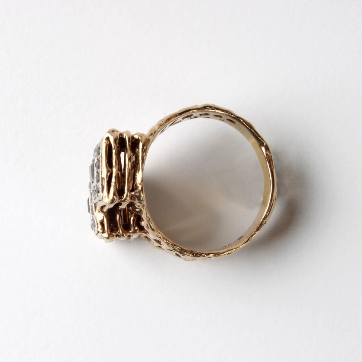 Sapphire, Diamond and 14K Ring