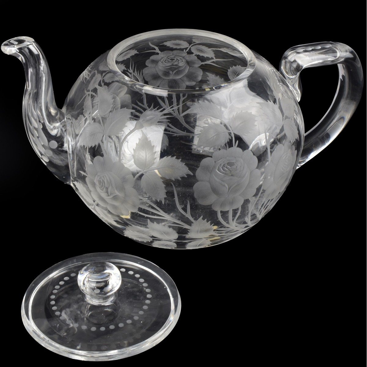 Antique Sinclaire Cut Glass Teapot