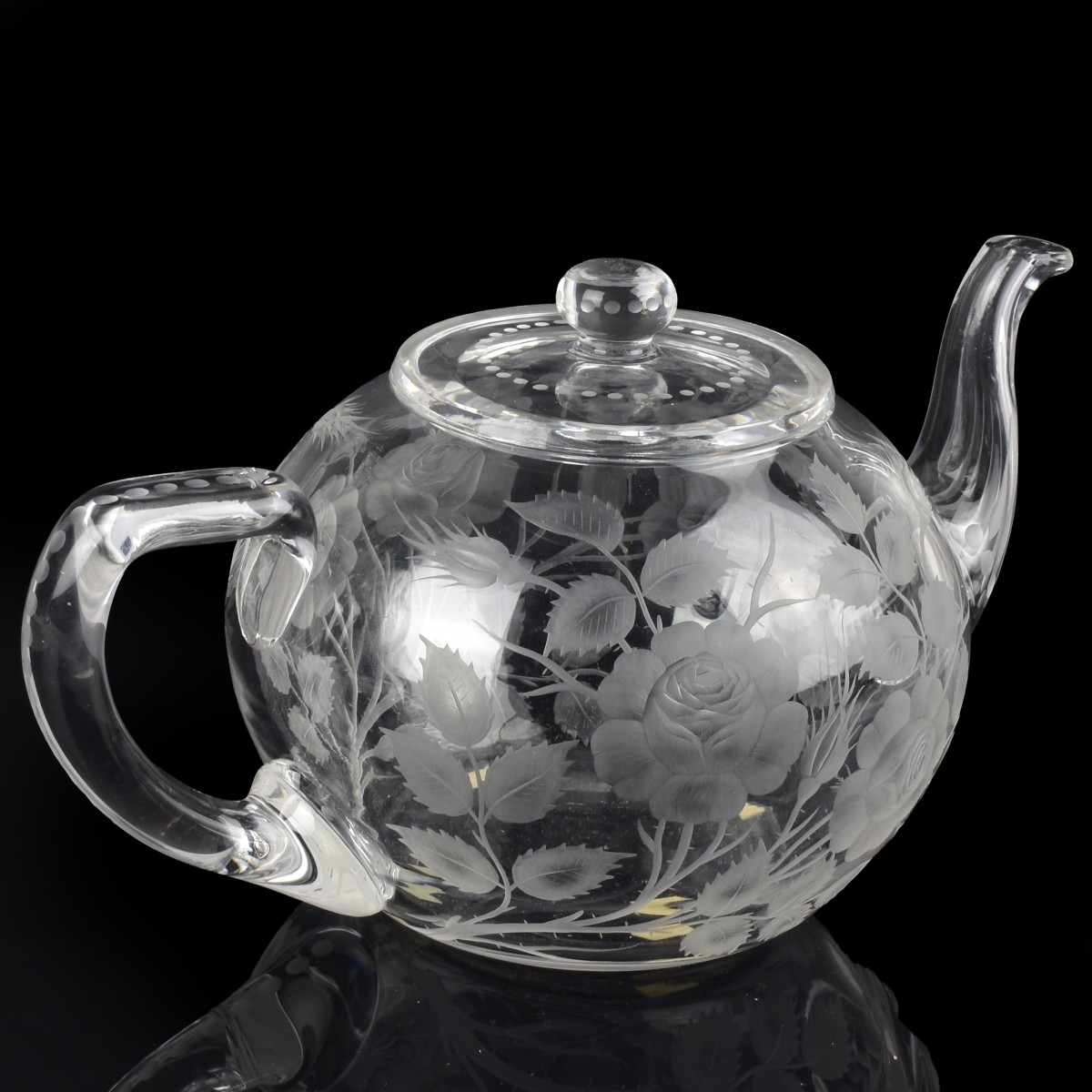 Antique Sinclaire Cut Glass Teapot