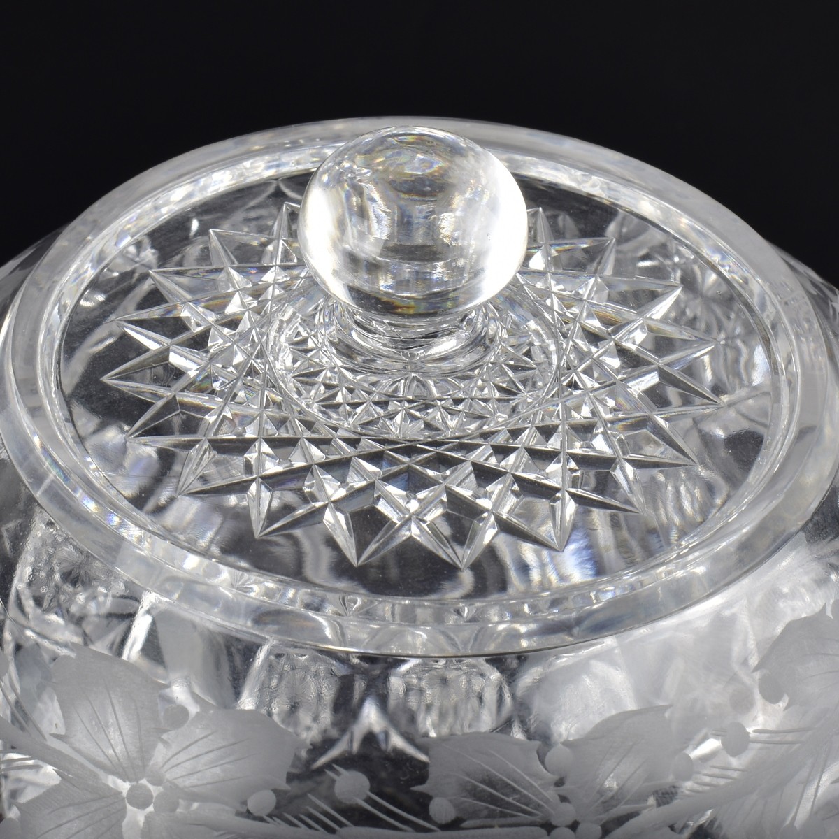 Antique Sinclaire Cut Glass Teapot