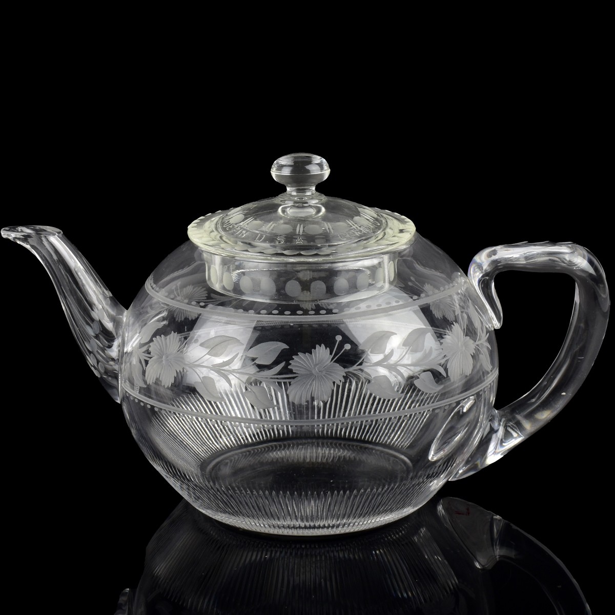 Antique Sinclaire Cut Glass Teapot