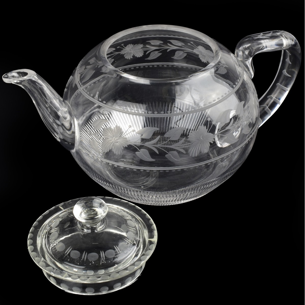 Antique Sinclaire Cut Glass Teapot