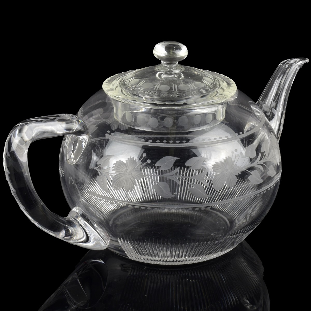 Antique Sinclaire Cut Glass Teapot