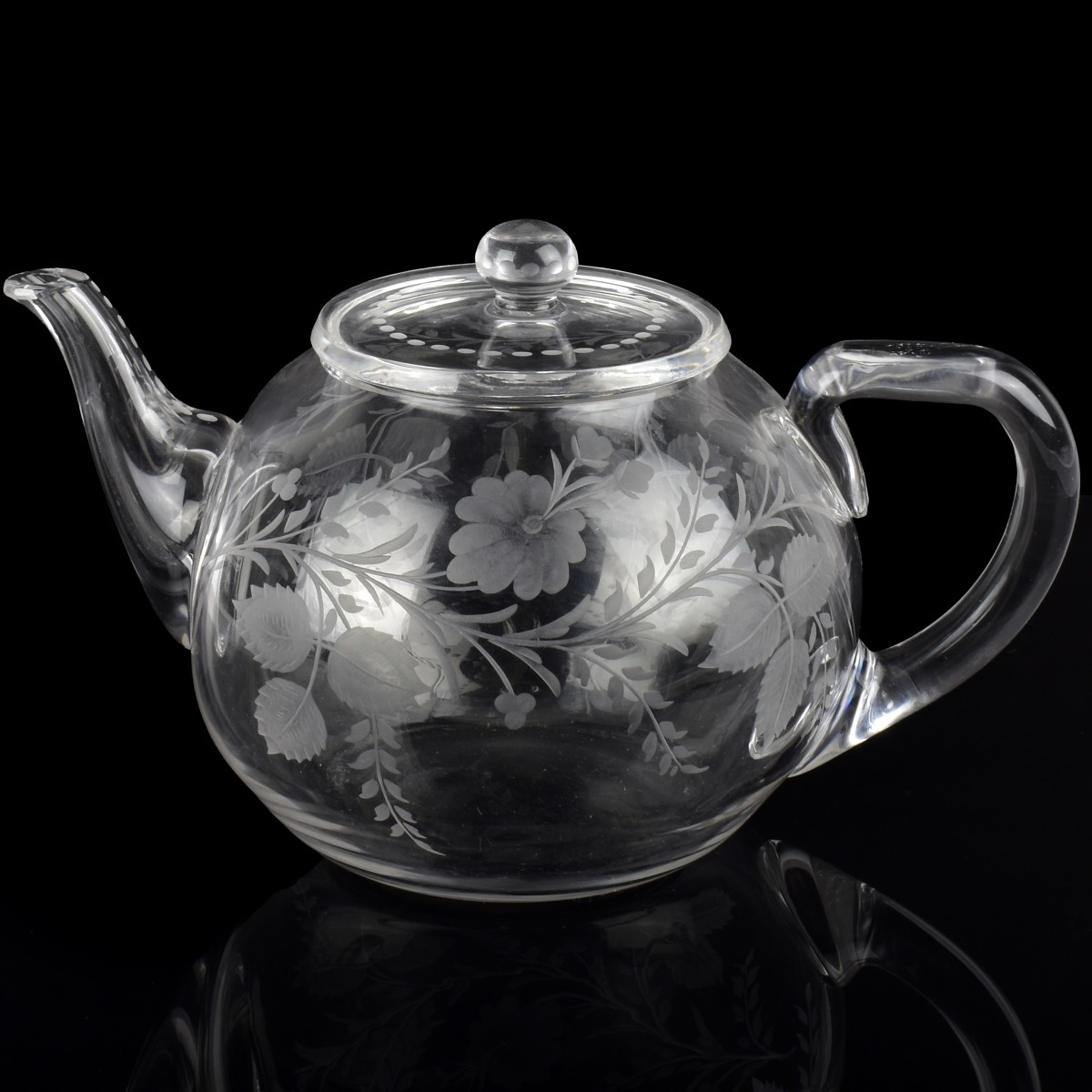 Antique Sinclaire Cut Glass Teapot