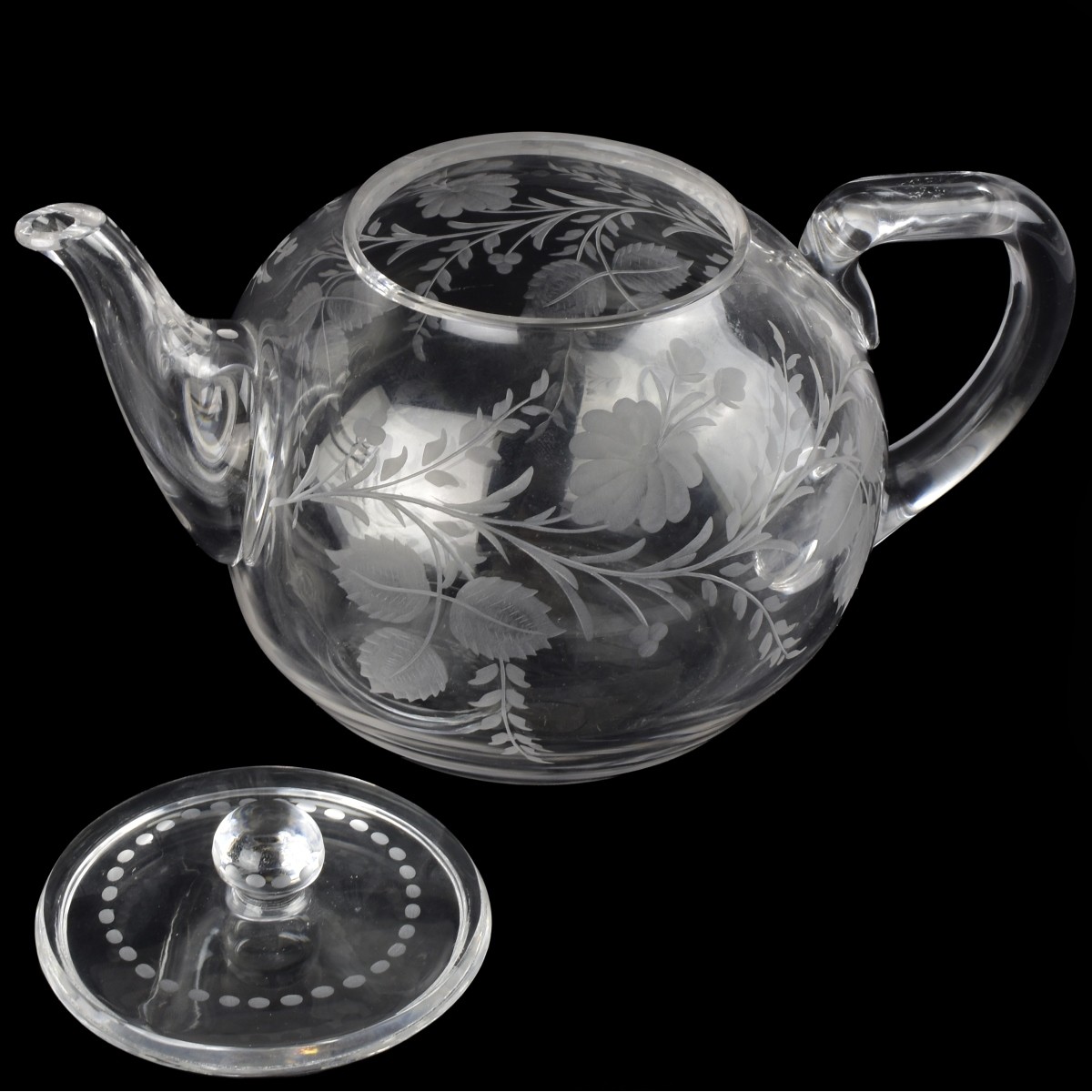 Antique Sinclaire Cut Glass Teapot