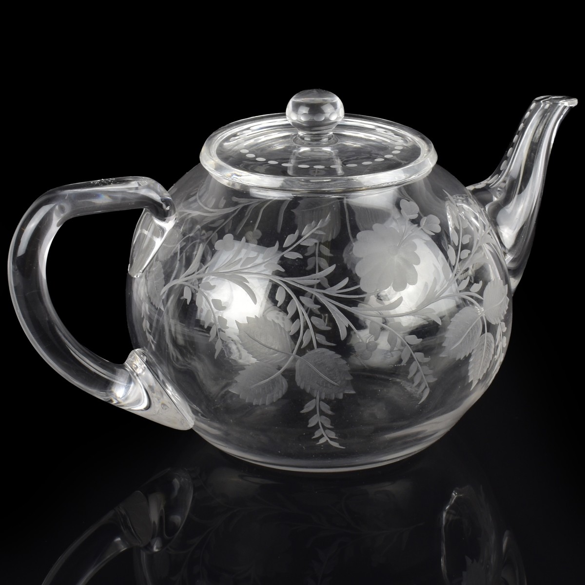 Antique Sinclaire Cut Glass Teapot