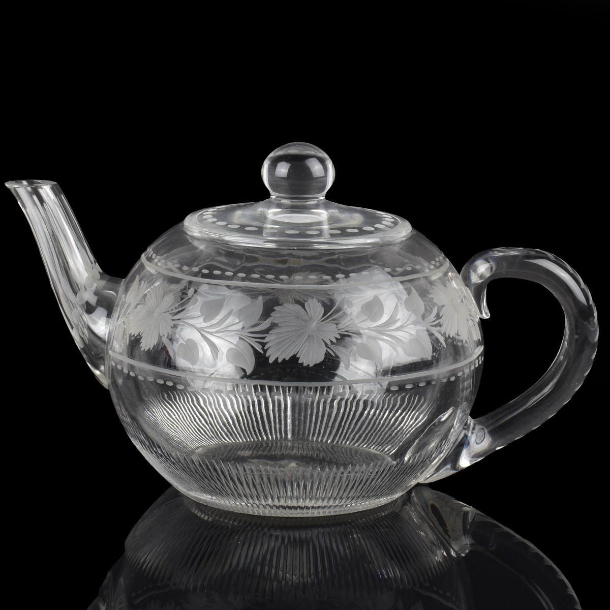 Antique Sinclaire Cut Glass Teapot