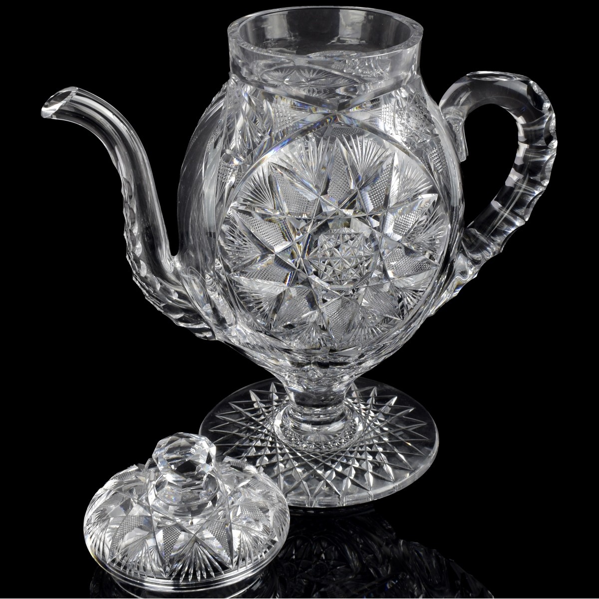 Antique Cut Glass Teapot