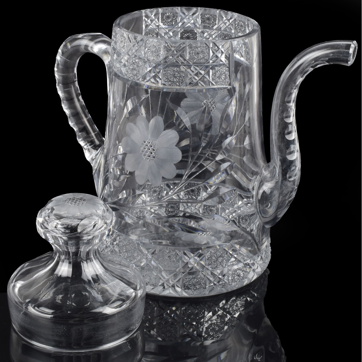 Antique Cut Glass Teapot
