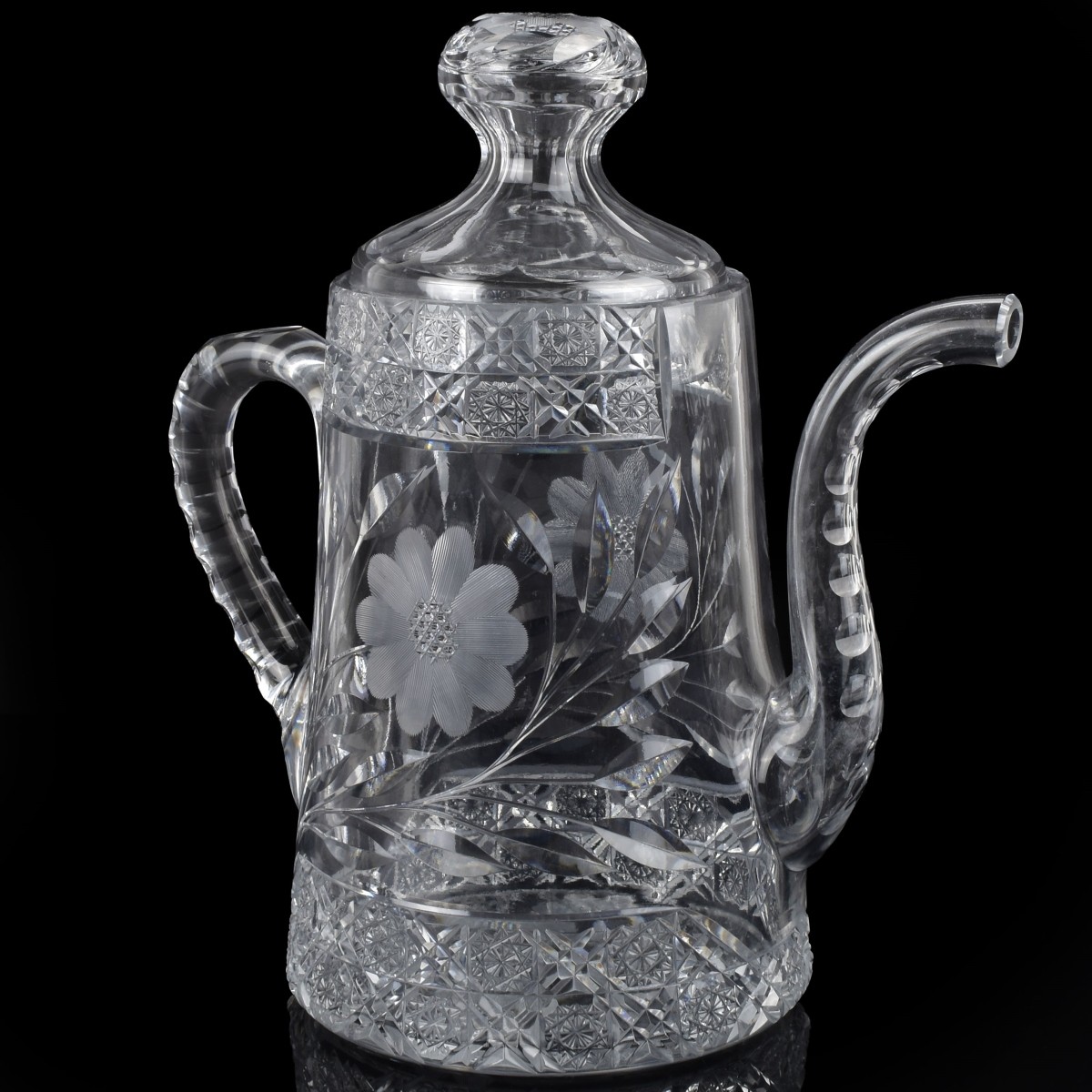 Antique Cut Glass Teapot