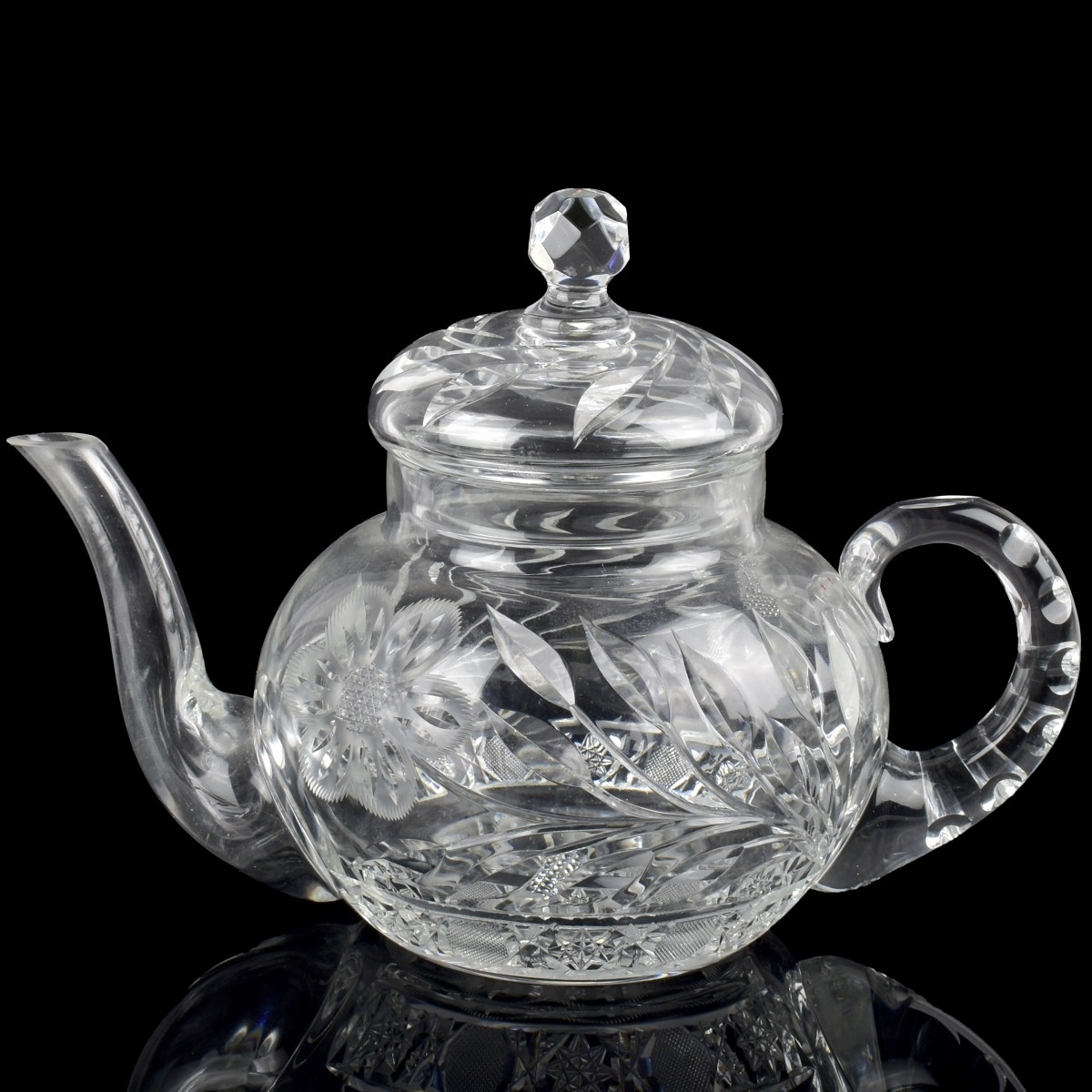 Antique Cut Glass Teapot