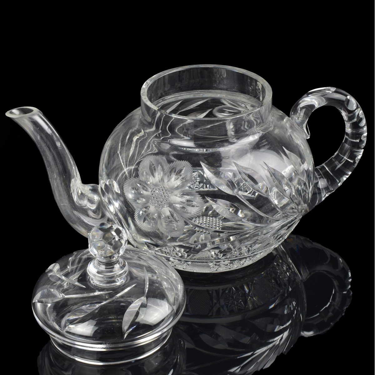Antique Cut Glass Teapot