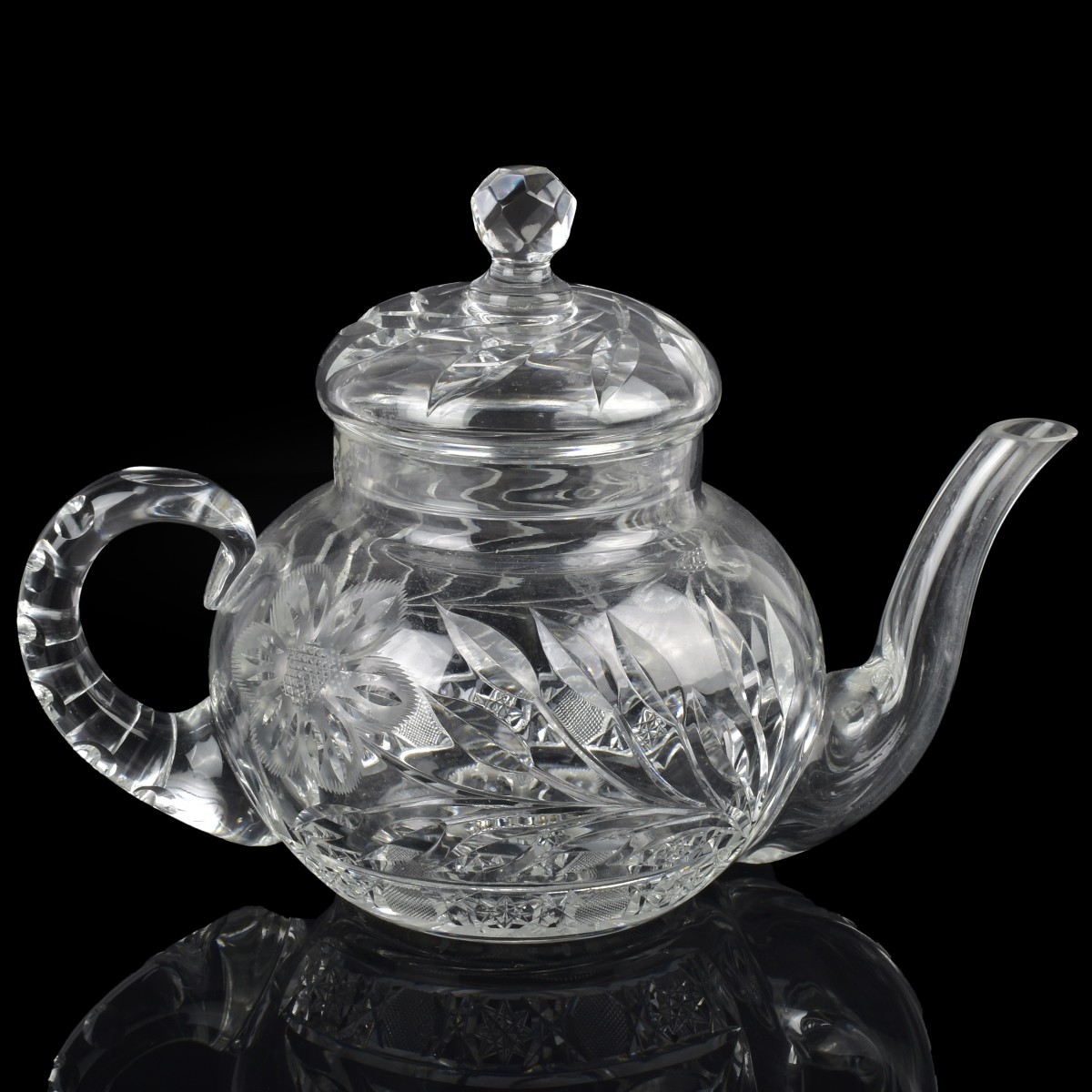 Antique Cut Glass Teapot