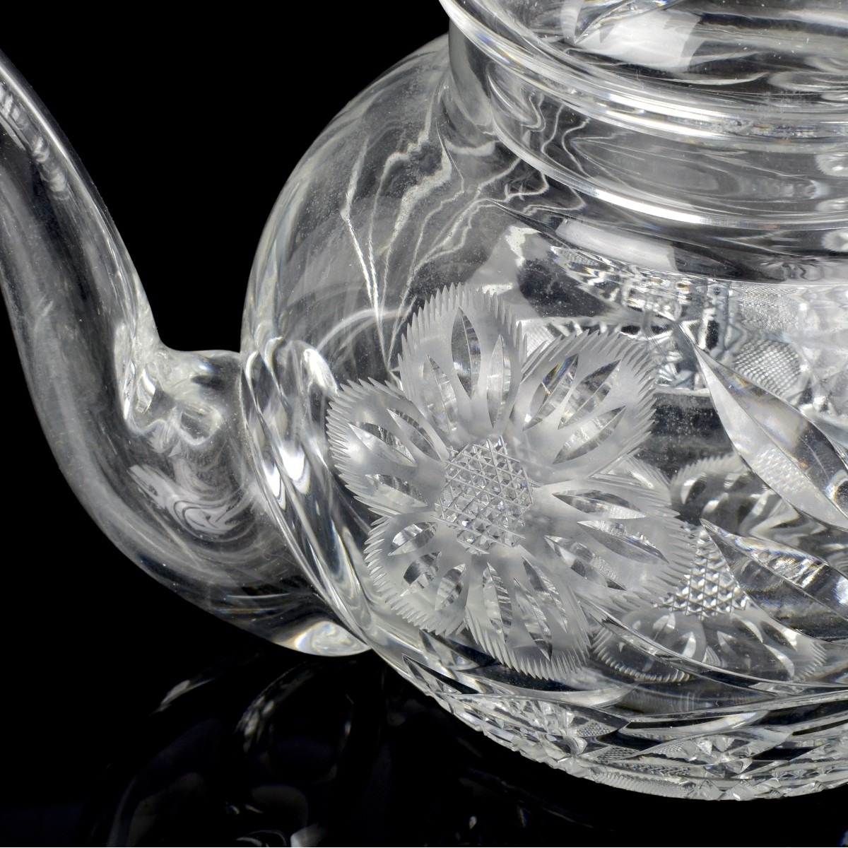 Antique Cut Glass Teapot