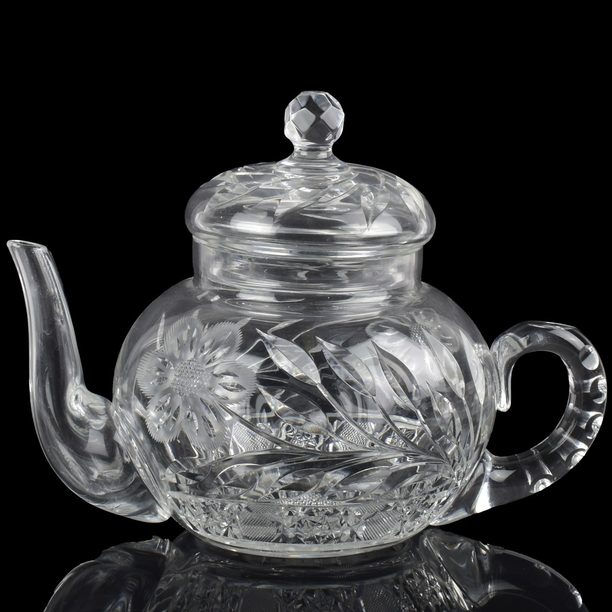 Antique Cut Glass Teapot