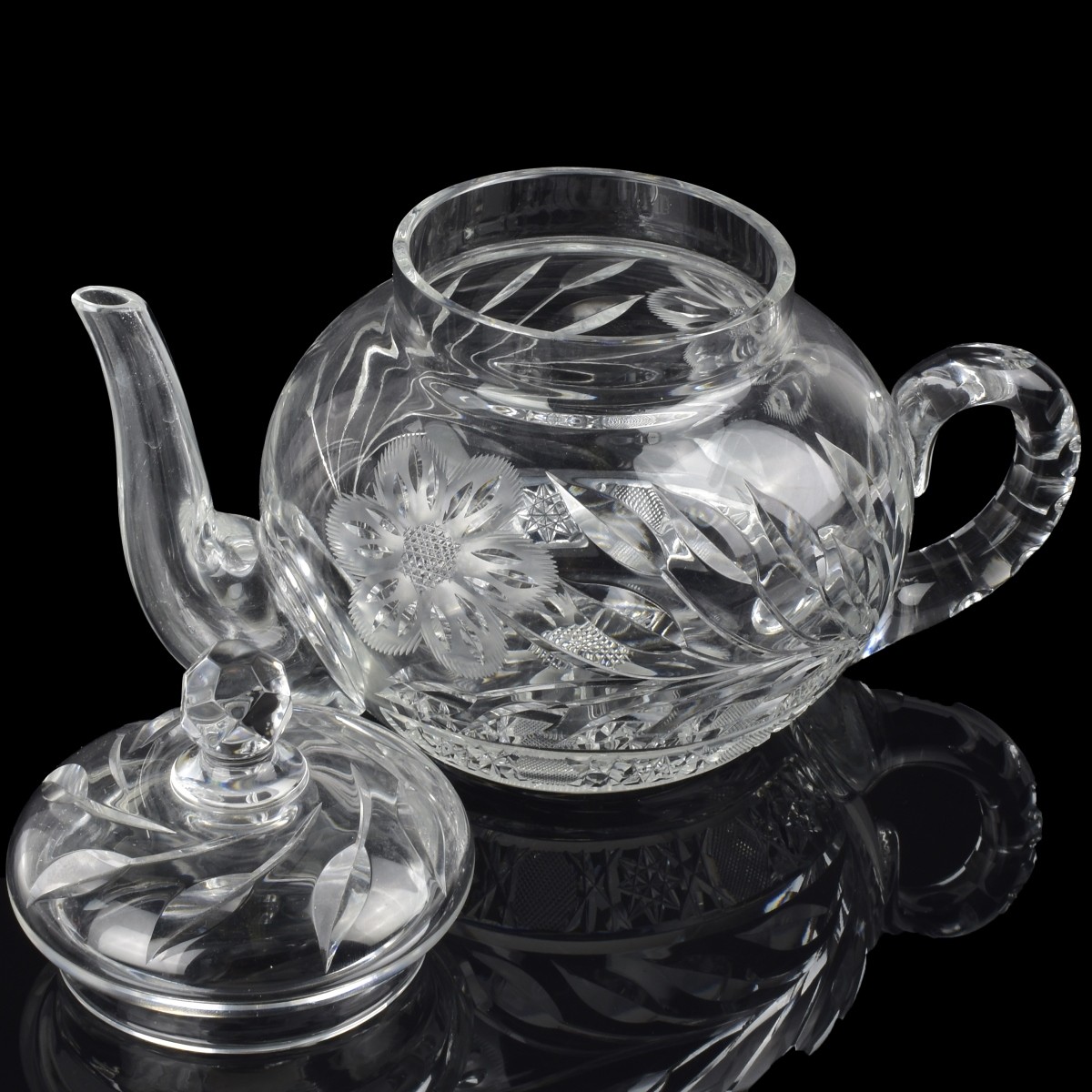 Antique Cut Glass Teapot