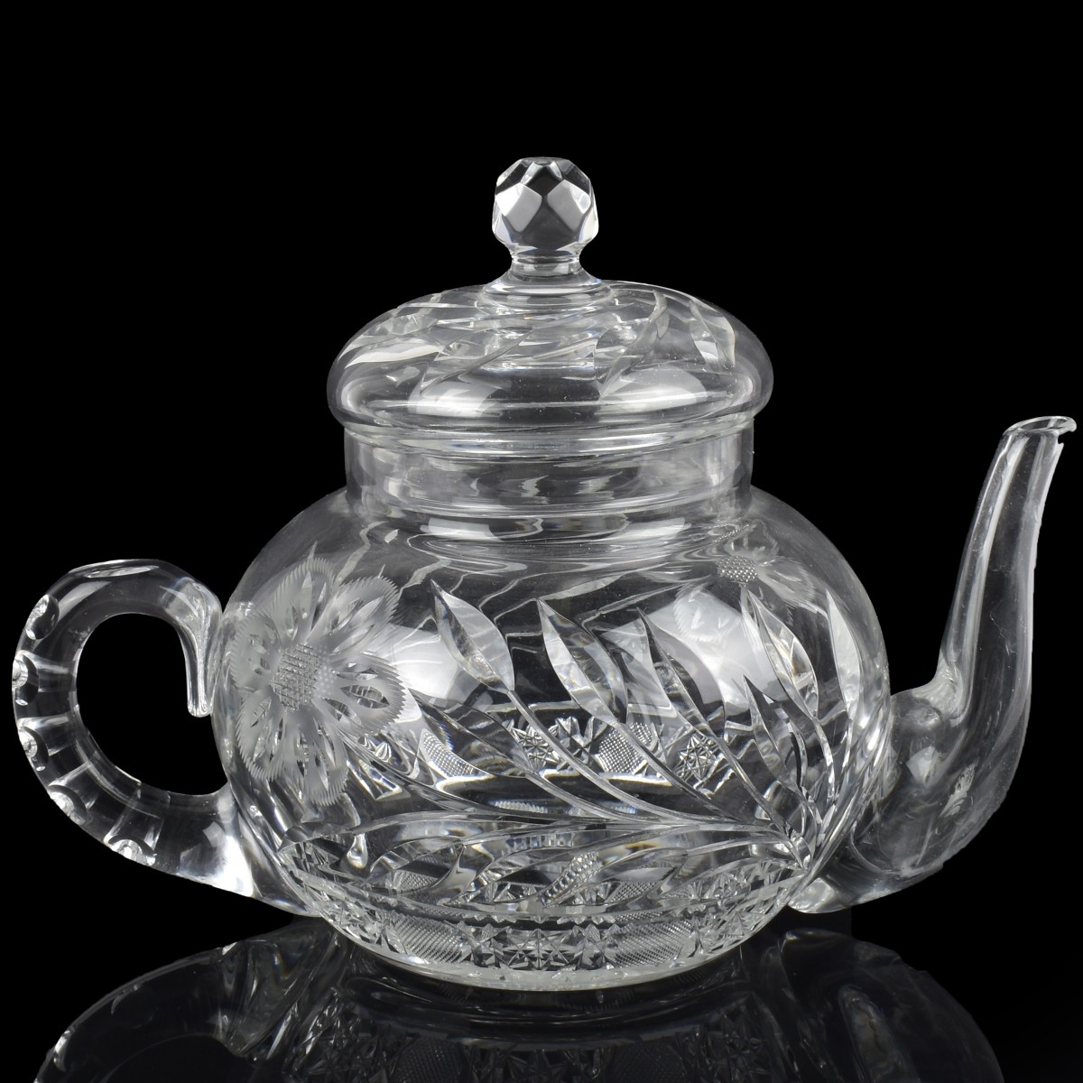 Antique Cut Glass Teapot