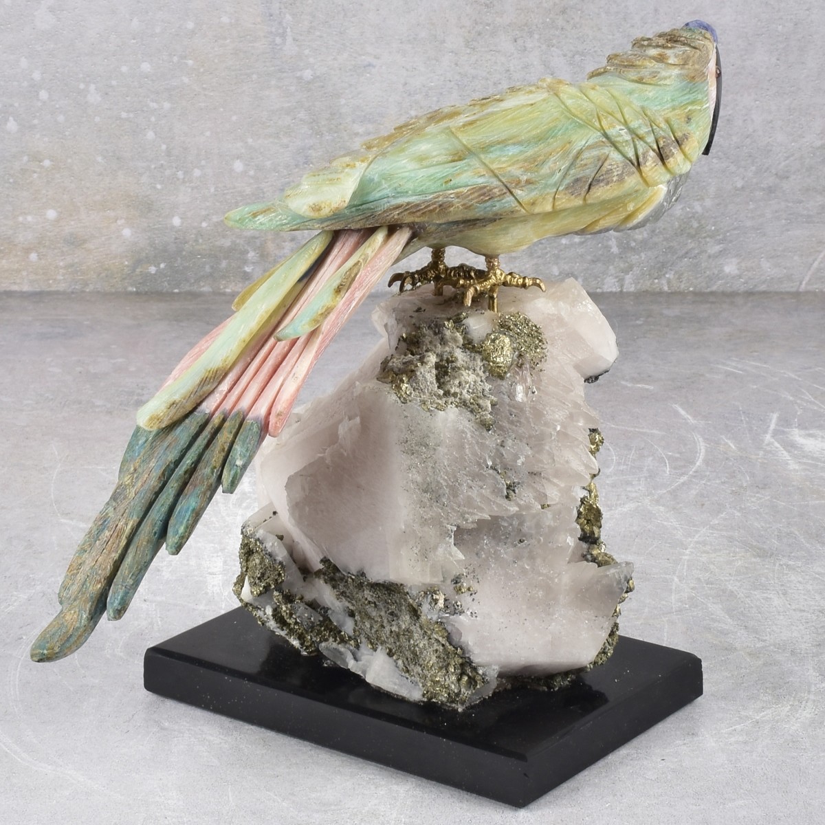 Carved Gemstone Parrot