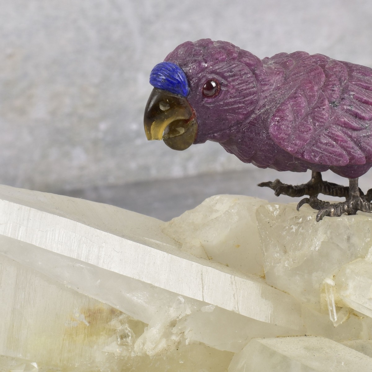 Carved Gemstone Parrot