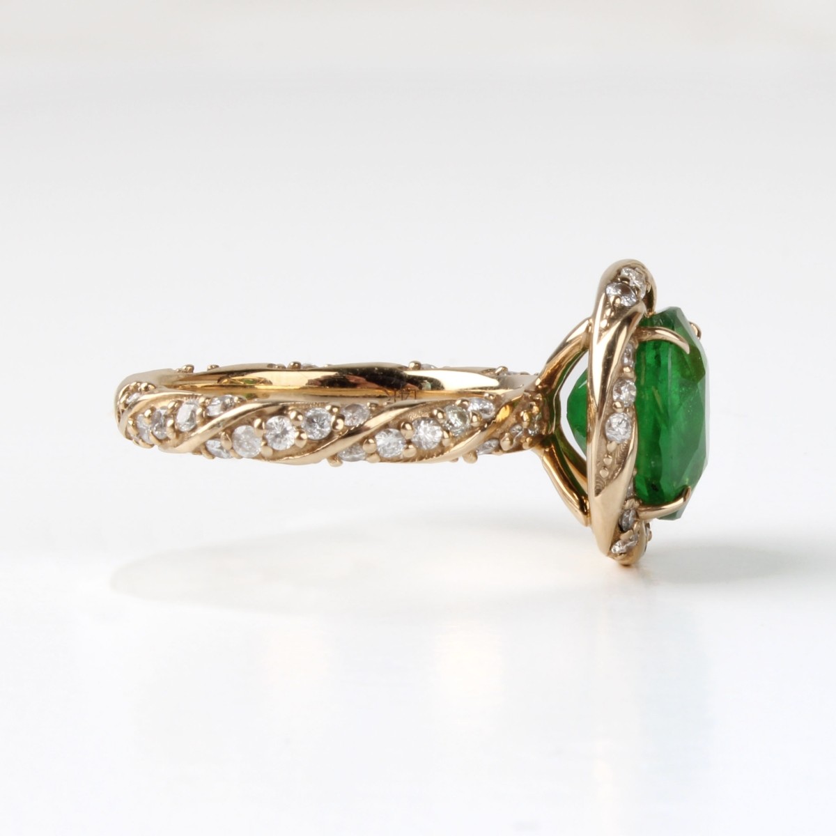 GIA Tsavorite, Diamond and 14K Ring