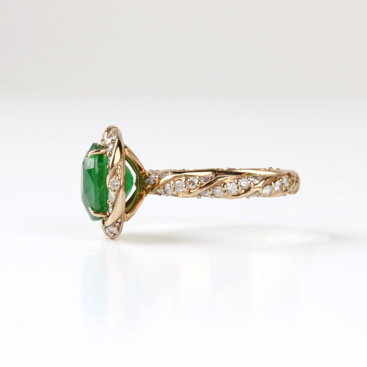 GIA Tsavorite, Diamond and 14K Ring