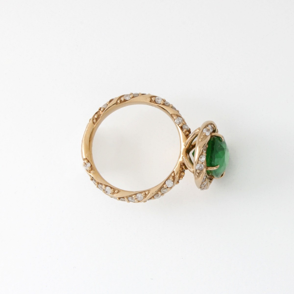 GIA Tsavorite, Diamond and 14K Ring