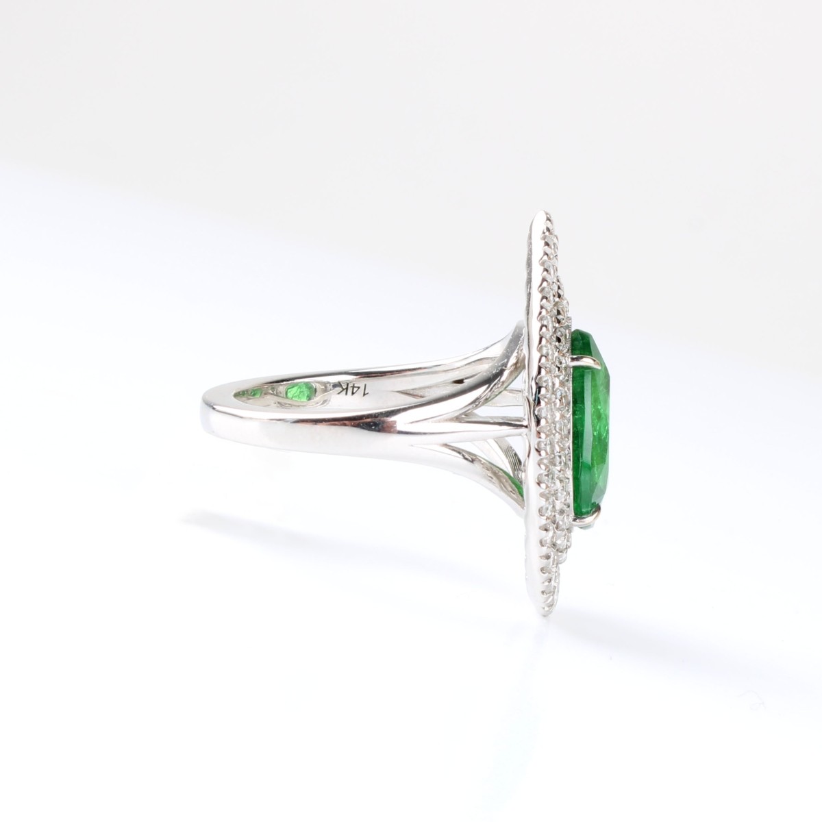 GIA Tsavorite, Diamond and 14K Ring