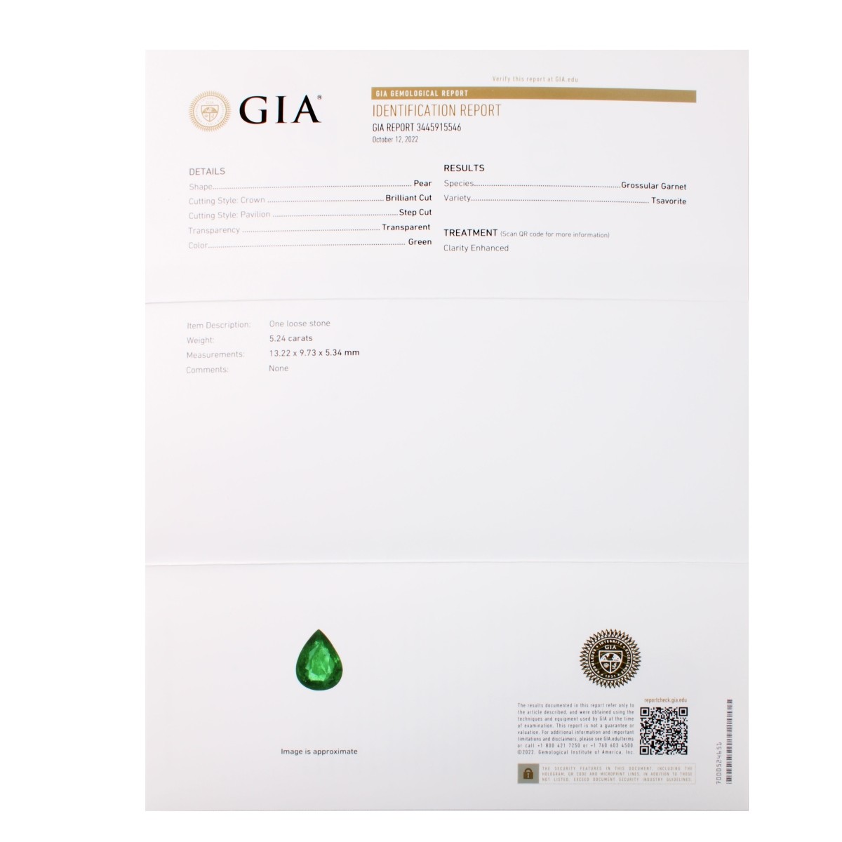 GIA Tsavorite, Diamond and 14K Ring