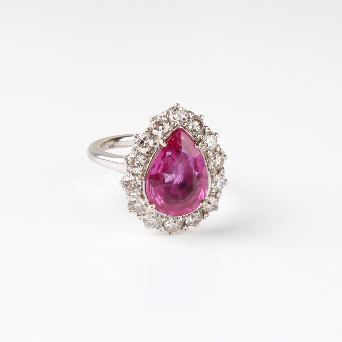 Lotus Gemology Ruby. Diamond and 18K Ring