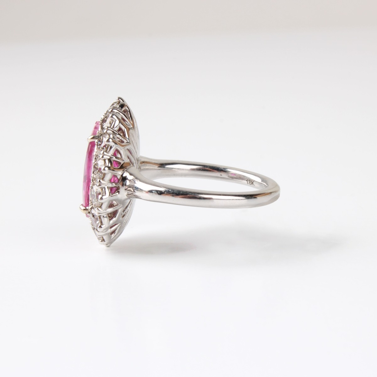 Lotus Gemology Ruby. Diamond and 18K Ring